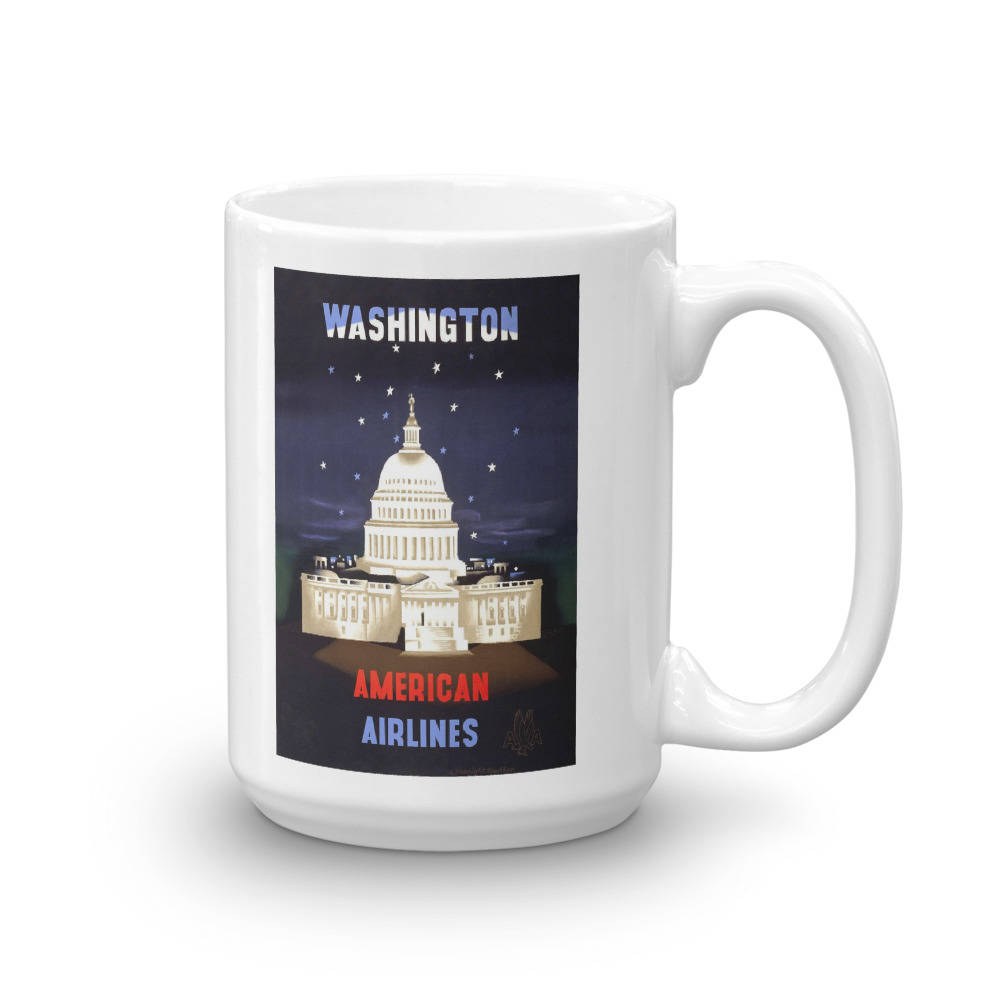 Washington D.C. Ceramic Mug: Capitol Building & American Airlines view 4