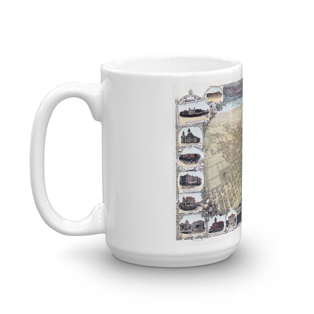 San Jose California 1901 Map Coffee Mug view 5