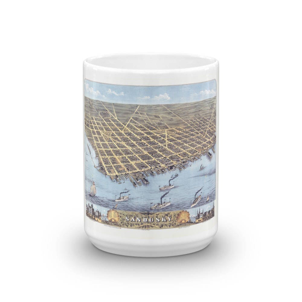 Sandusky Ohio 1870 Map Coffee Mug view 6