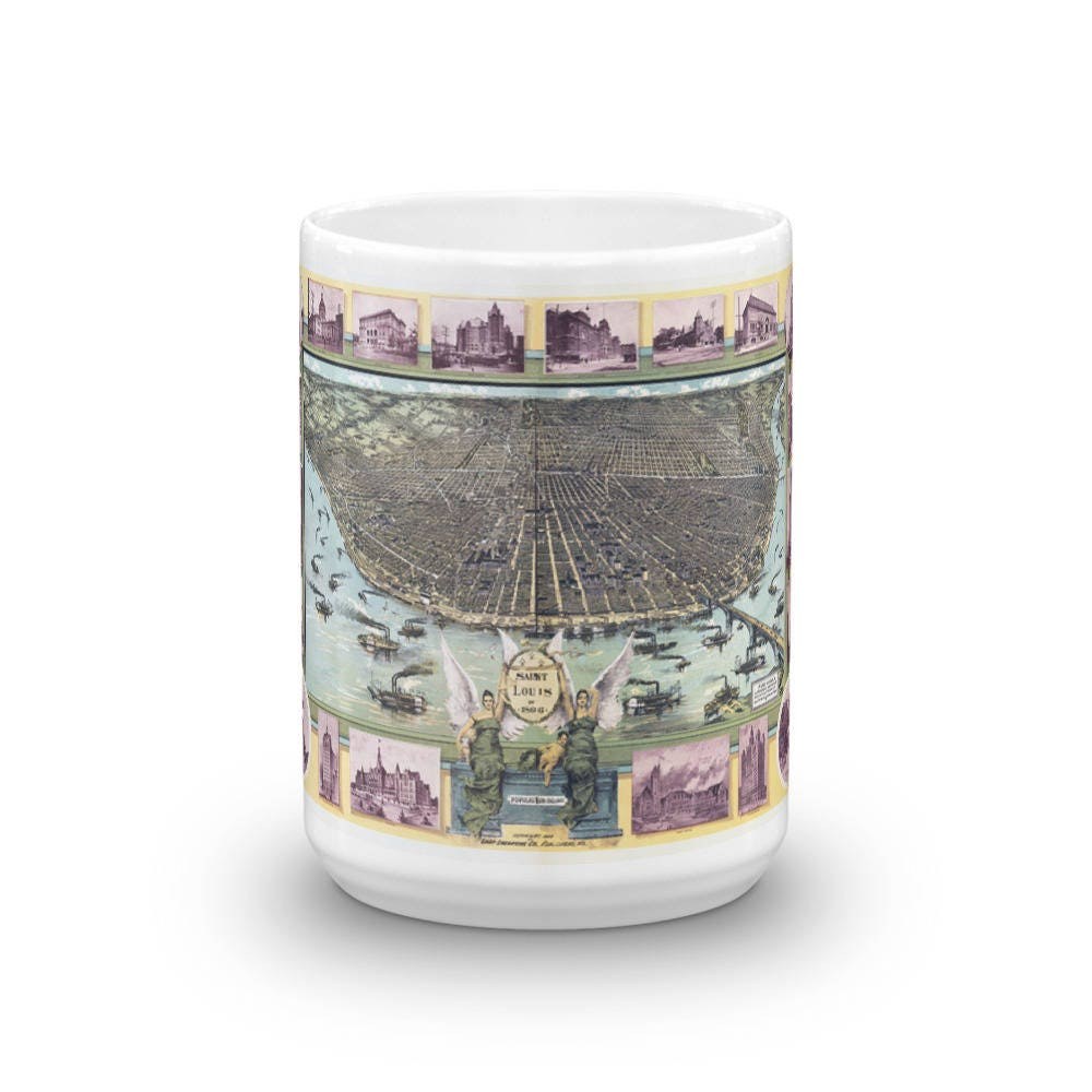 St Louis 1896 Map Coffee Mug view 6