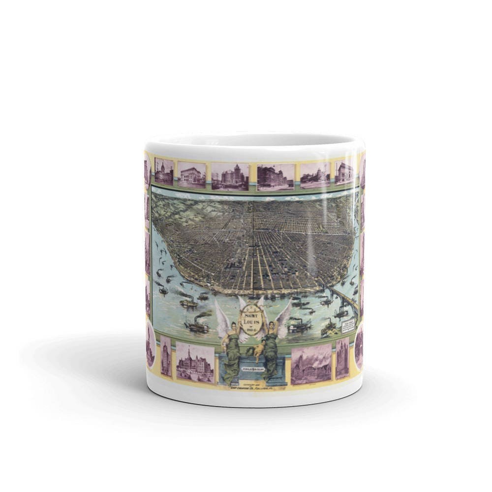 St Louis 1896 Map Coffee Mug view 3