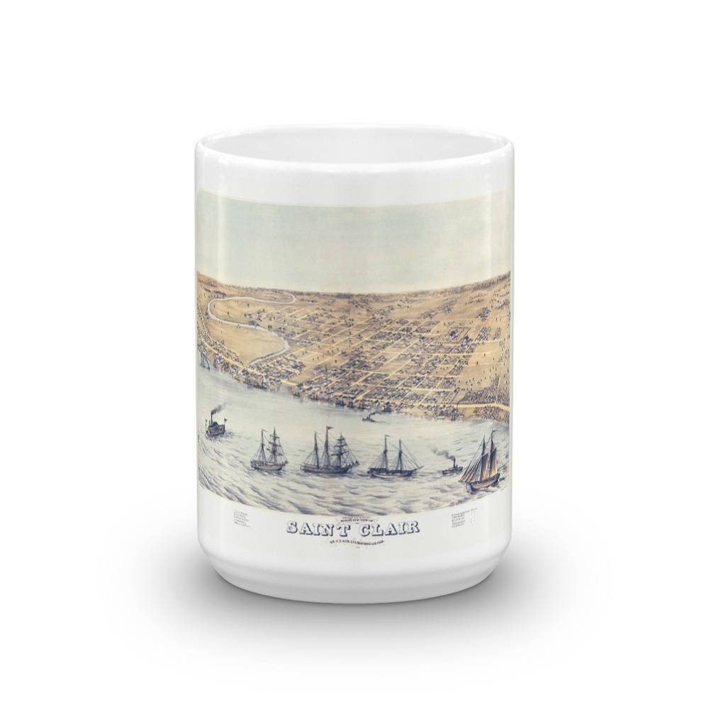 St Clair Michigan 1868 Ceramic Coffee Mug view 6
