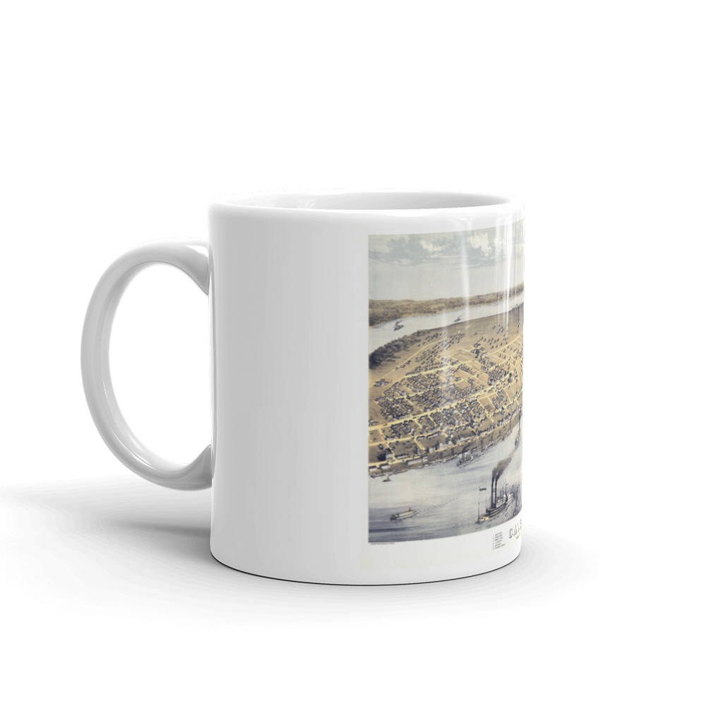 Coffee Mug - Panoramic Map of Cairo Illinois 1867 view 2