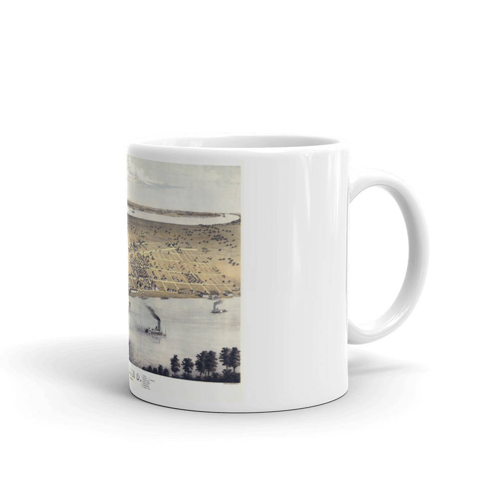 Coffee Mug - Panoramic Map of Cairo Illinois 1867
