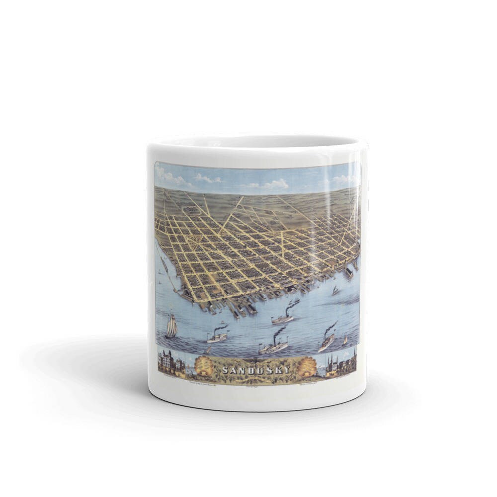Sandusky Ohio 1870 Map Coffee Mug view 3