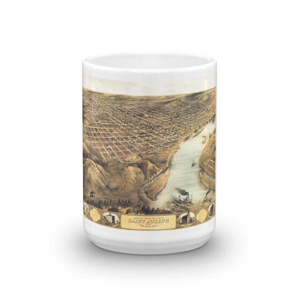 St Joseph Missouri 1868 Map Coffee Mug view 6