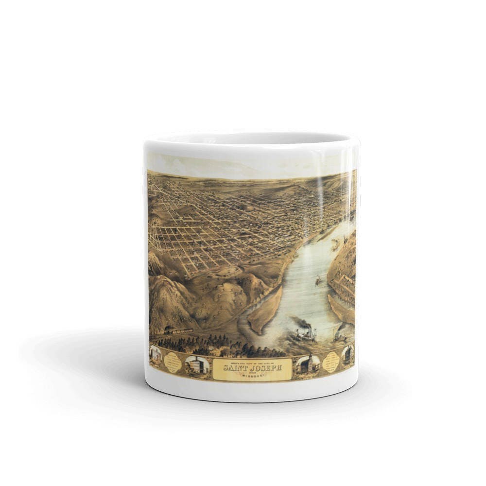 St Joseph Missouri 1868 Map Coffee Mug view 3