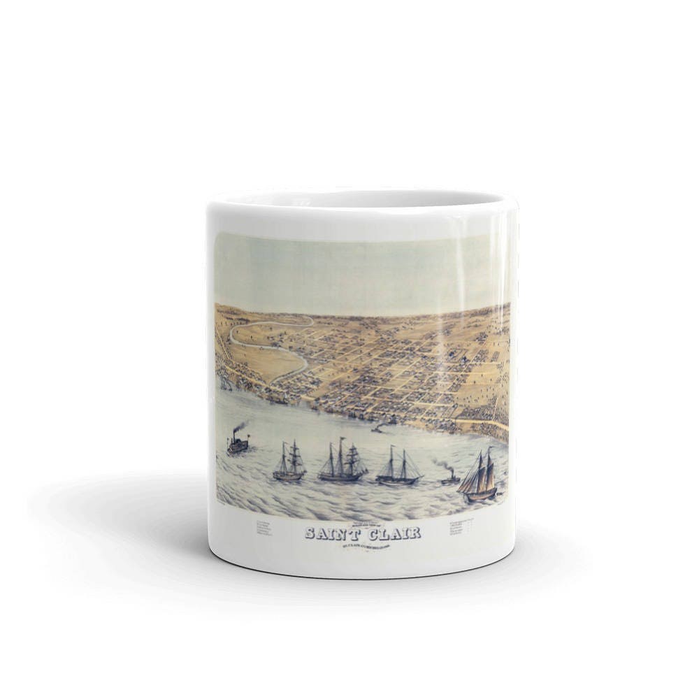 St Clair Michigan 1868 Ceramic Coffee Mug view 3