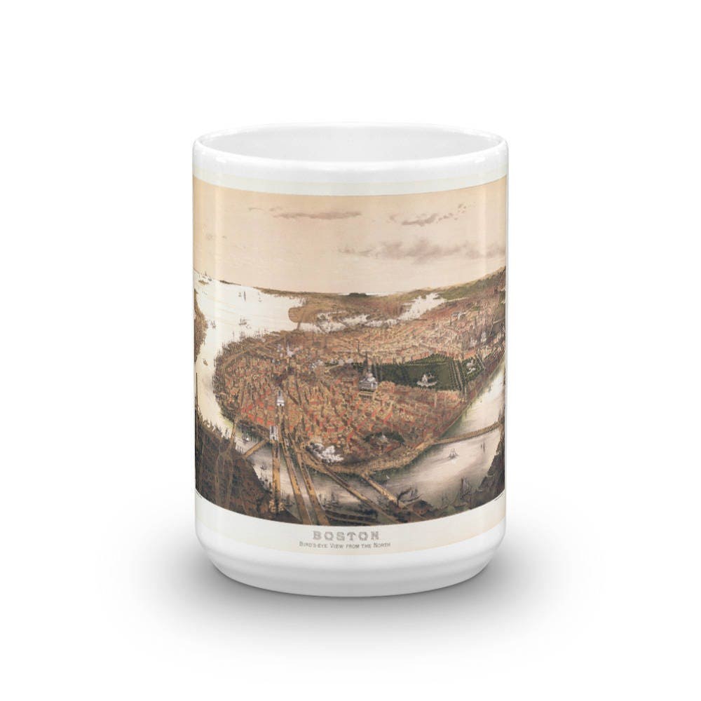 Coffee Mug - Panoramic Map or Boston 1877 view 6