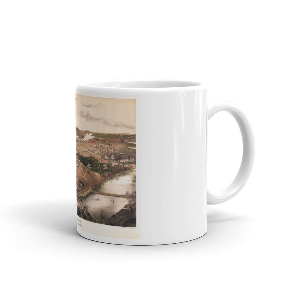 Coffee Mug - Panoramic Map or Boston 1877