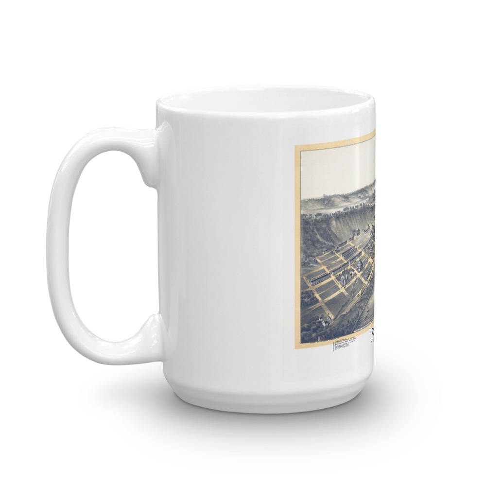 Coffee Mug - Panoramic Map of Ford City Pennsylvania 1896 view 5
