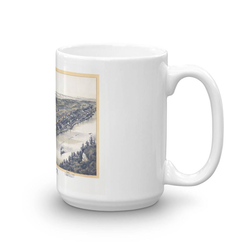 Coffee Mug - Panoramic Map of Ford City Pennsylvania 1896 view 4