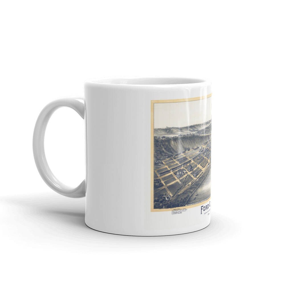 Coffee Mug - Panoramic Map of Ford City Pennsylvania 1896 view 2