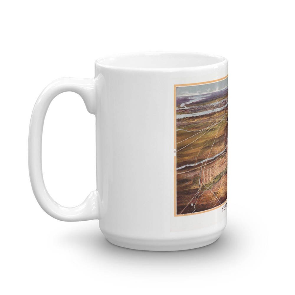 Coffee Mug - Panoramic Map of Newark New Jersey 1916 view 5