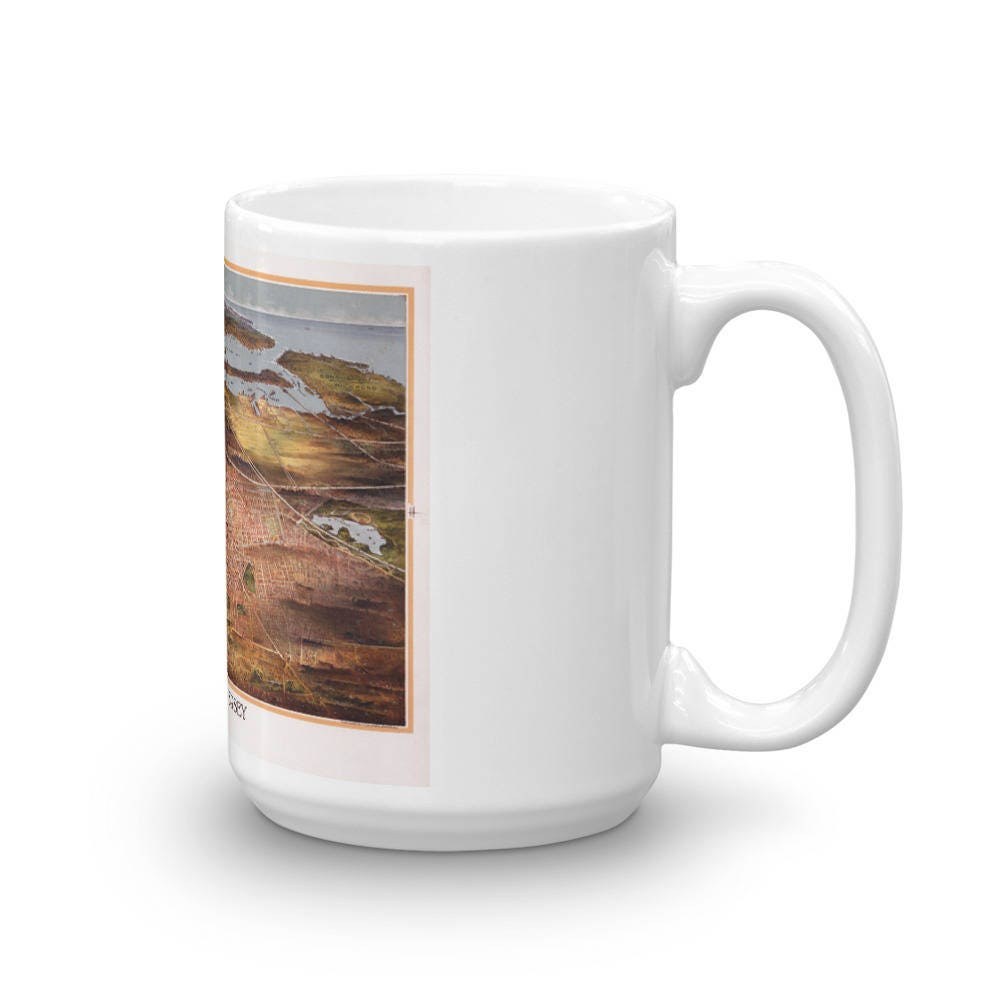 Coffee Mug - Panoramic Map of Newark New Jersey 1916 view 4