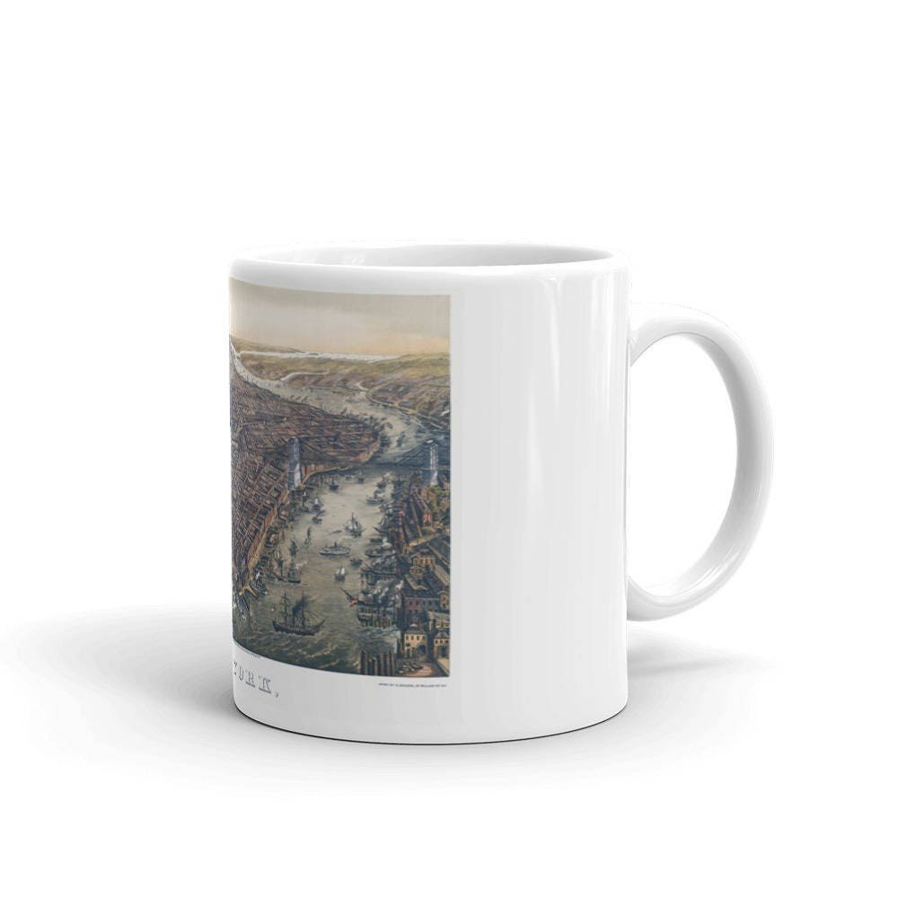 Coffee Mug - Panoramic Map of New York 1873