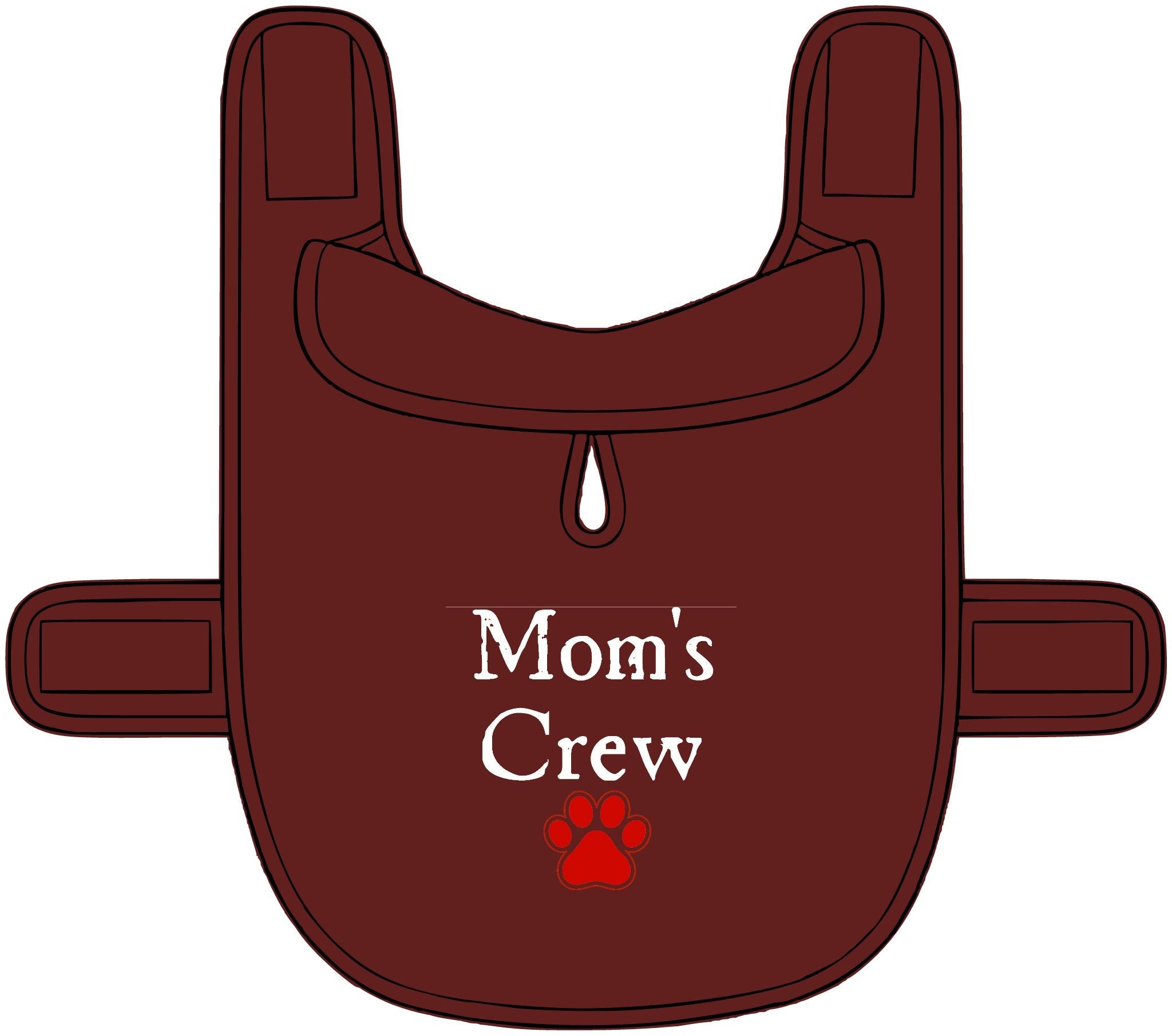 Mom's Crew Fleece Dog Jacket – Cozy Burgundy Pet Coat with Paw Logo