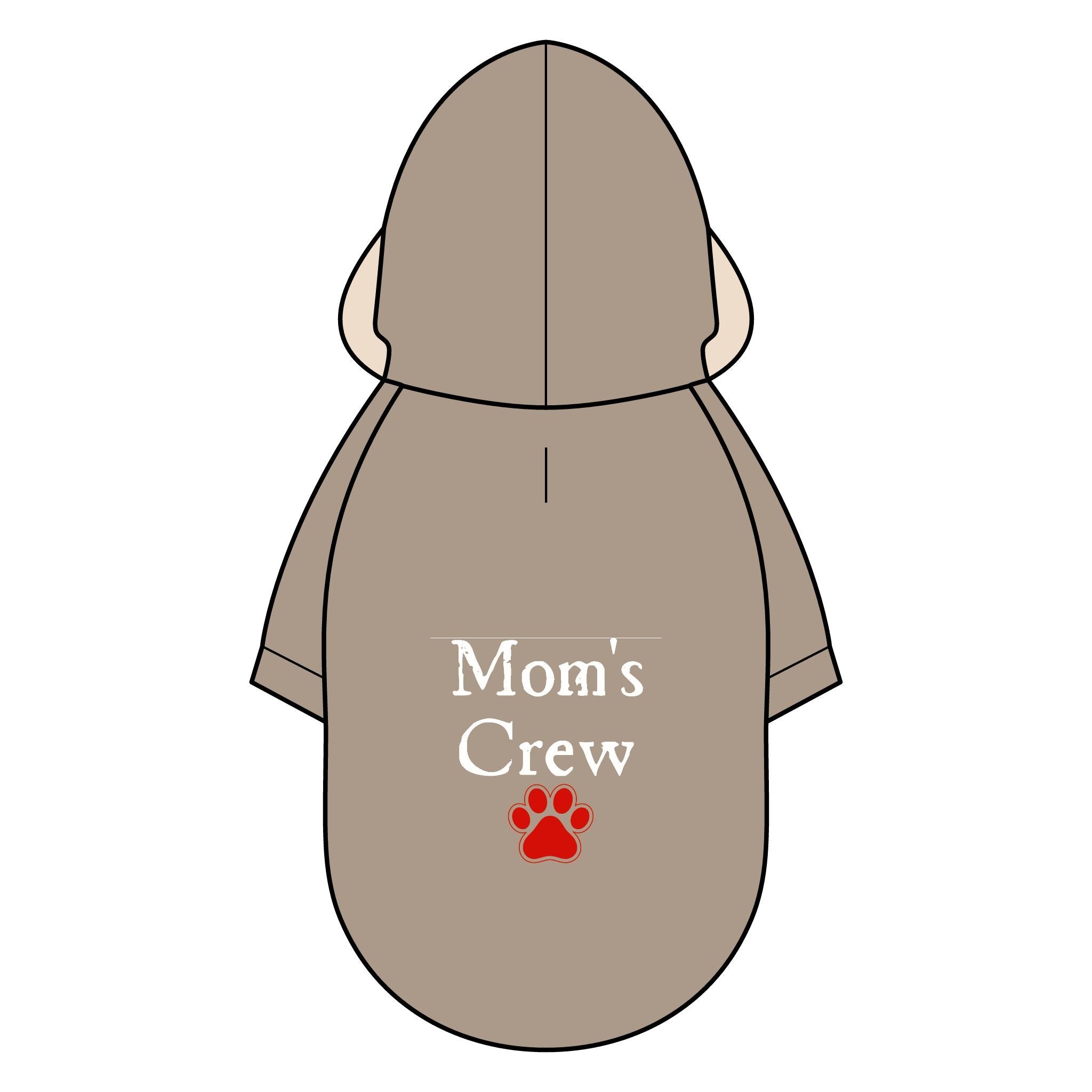 Mom's Crew Pet Parka Jacket – Cozy Dog Hoodie with Paw Print