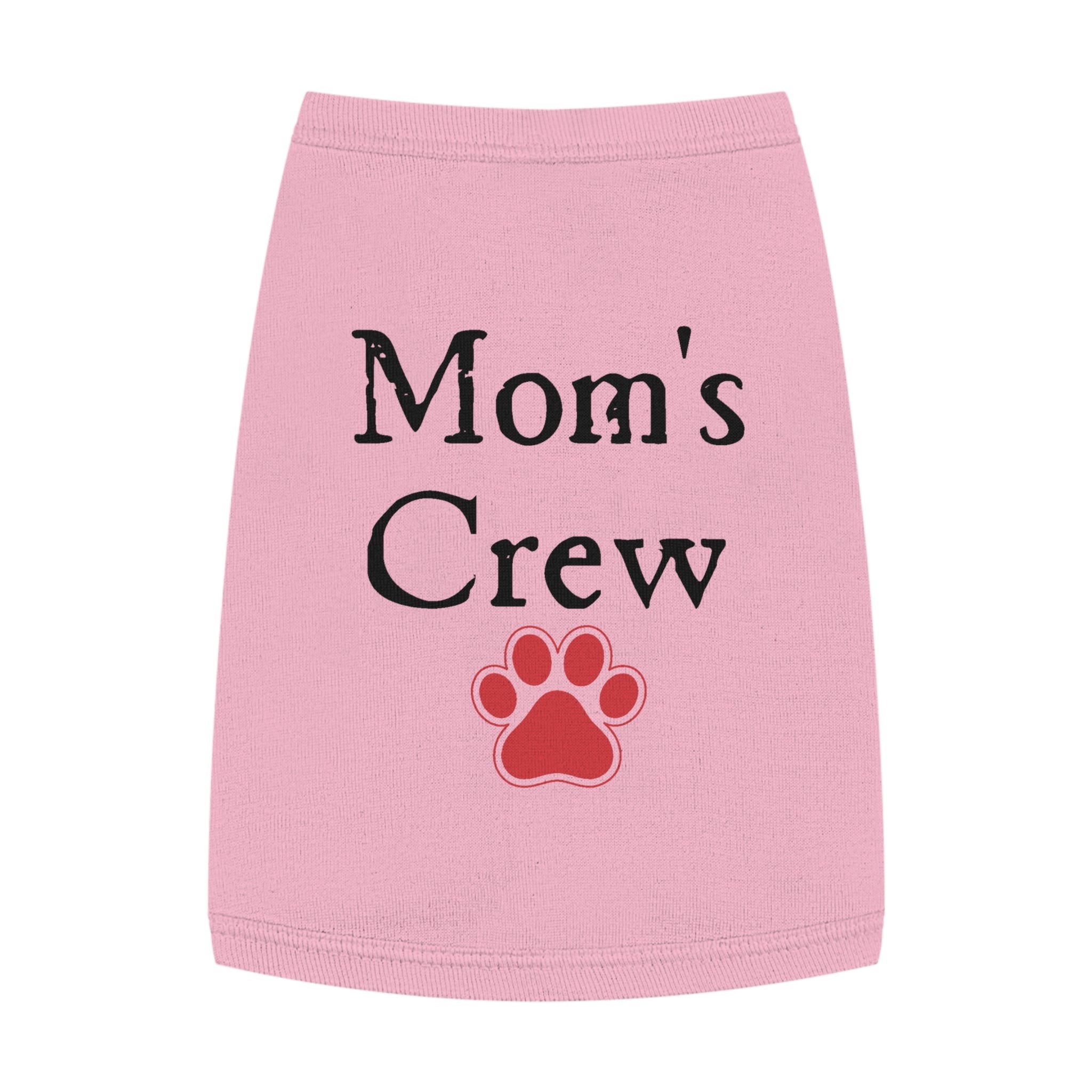 Mom's Crew Pet Tank Top – Pink Paw Print Dog Clothes