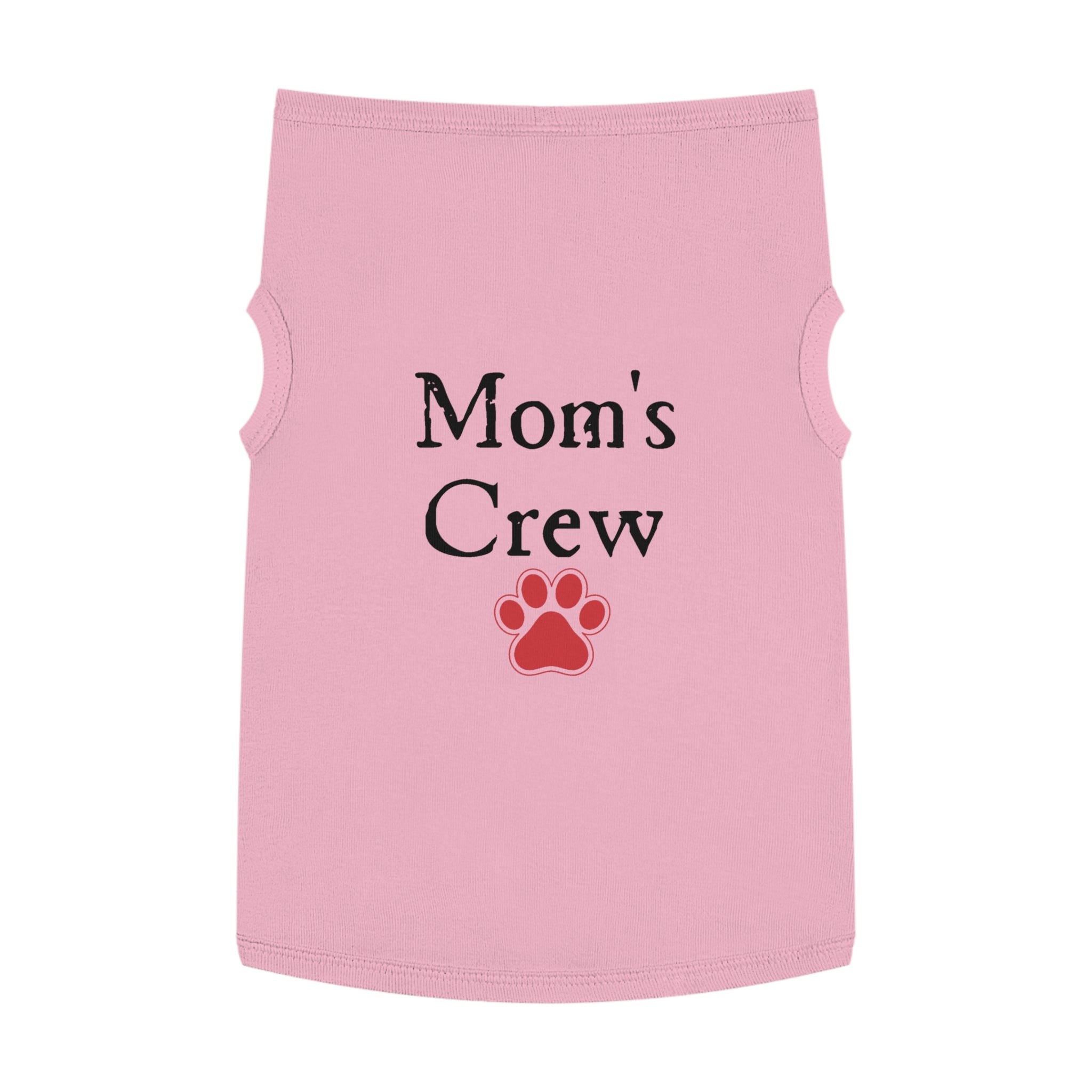 Mom's Crew Pet Tank Top – Pink Paw Print Dog Clothes