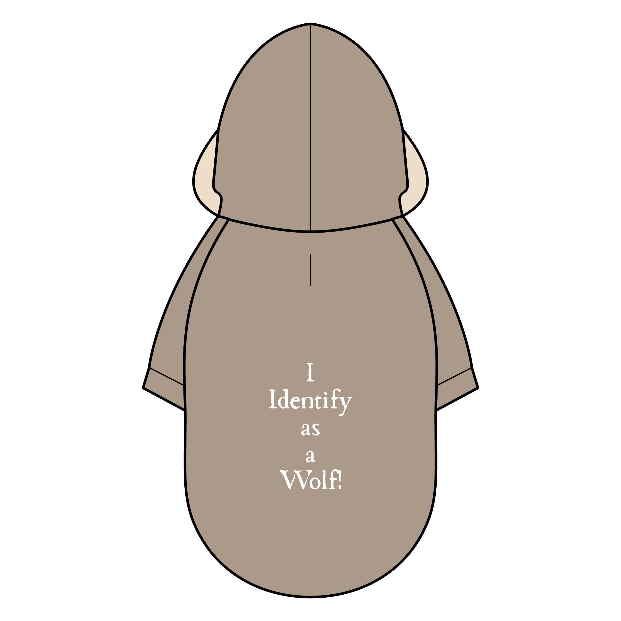 Pet Parka Jacket — "I Identify as a Wolf" Cozy Dog Hoodie