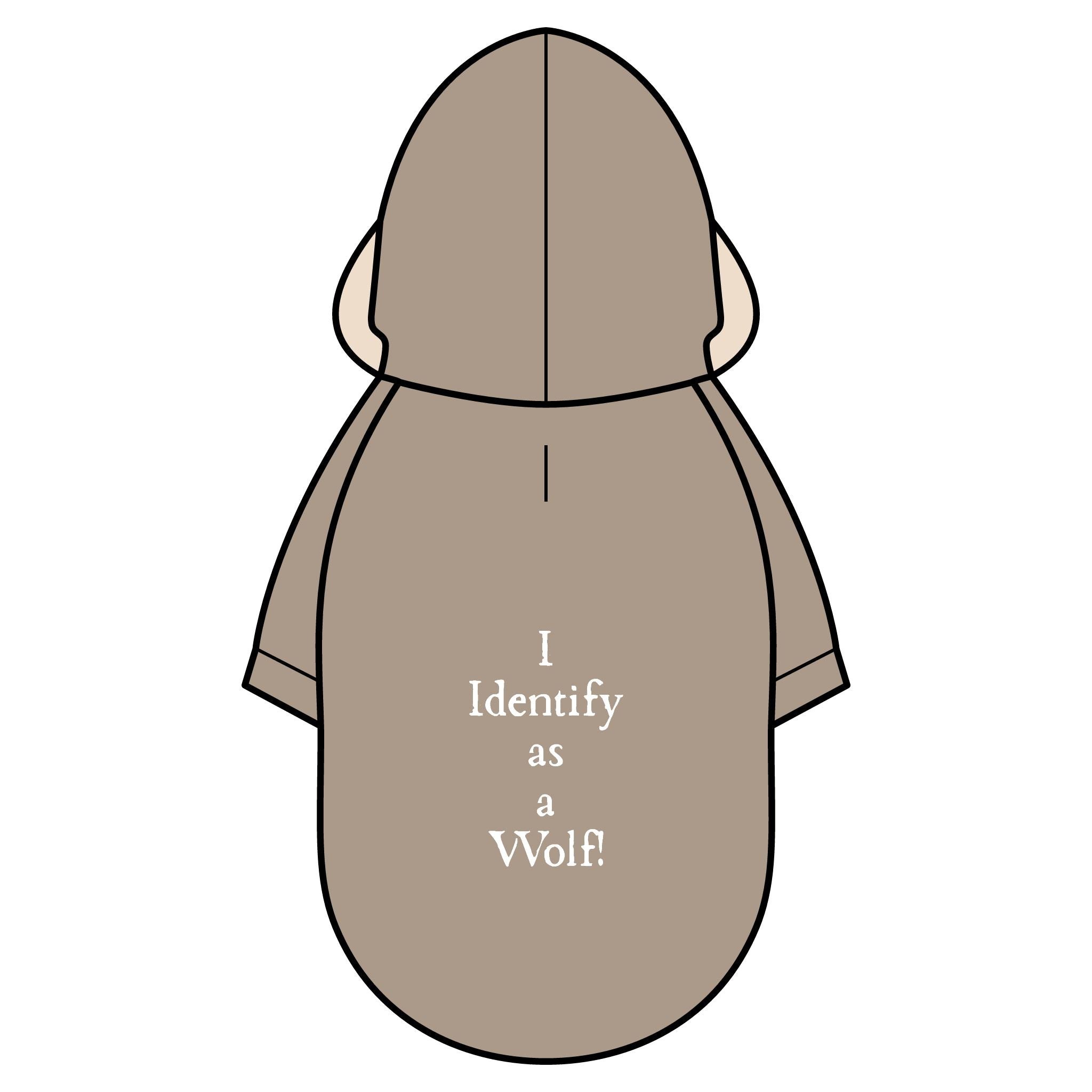Pet Parka Jacket — "I Identify as a Wolf" Cozy Dog Hoodie