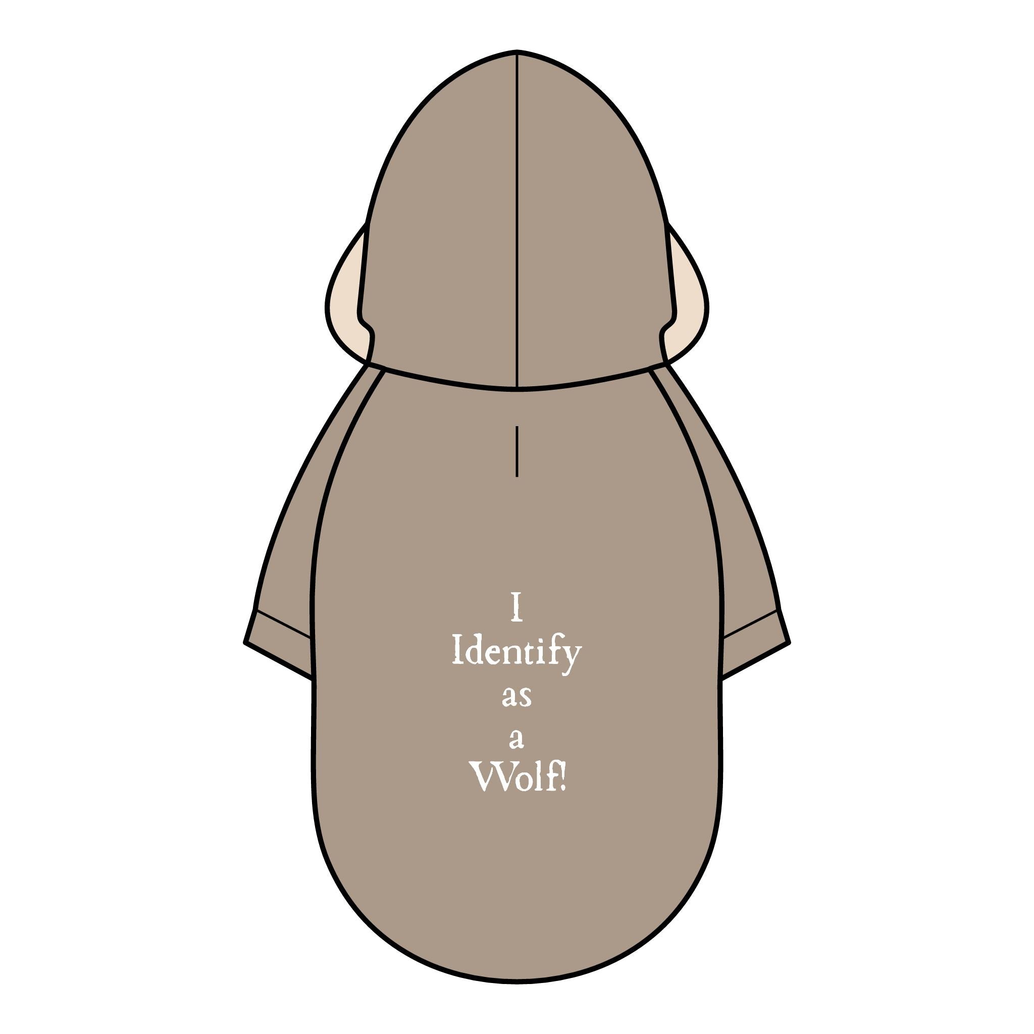 Pet Parka Jacket — "I Identify as a Wolf" Cozy Dog Hoodie