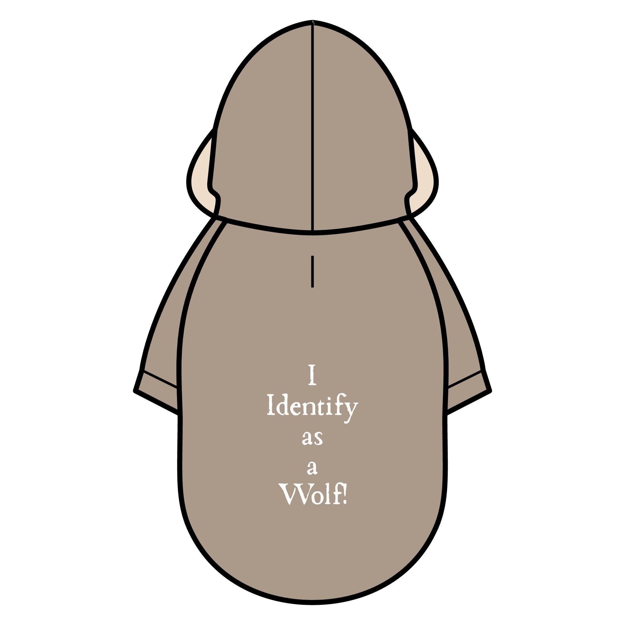 Pet Parka Jacket — "I Identify as a Wolf" Cozy Dog Hoodie