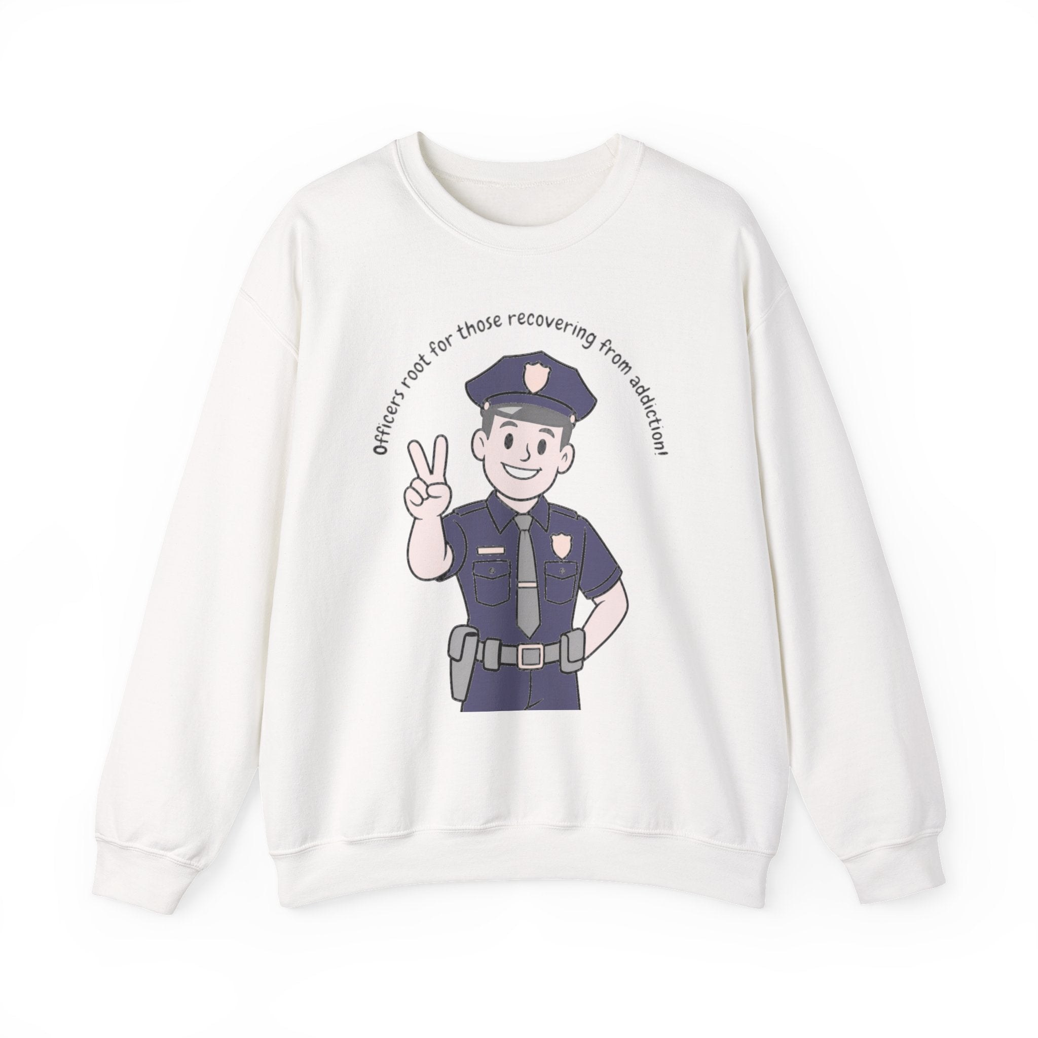 Police Officer Peace Sweatshirt – 'Officers Hope for Those Recovering from Addiction' Crewneck