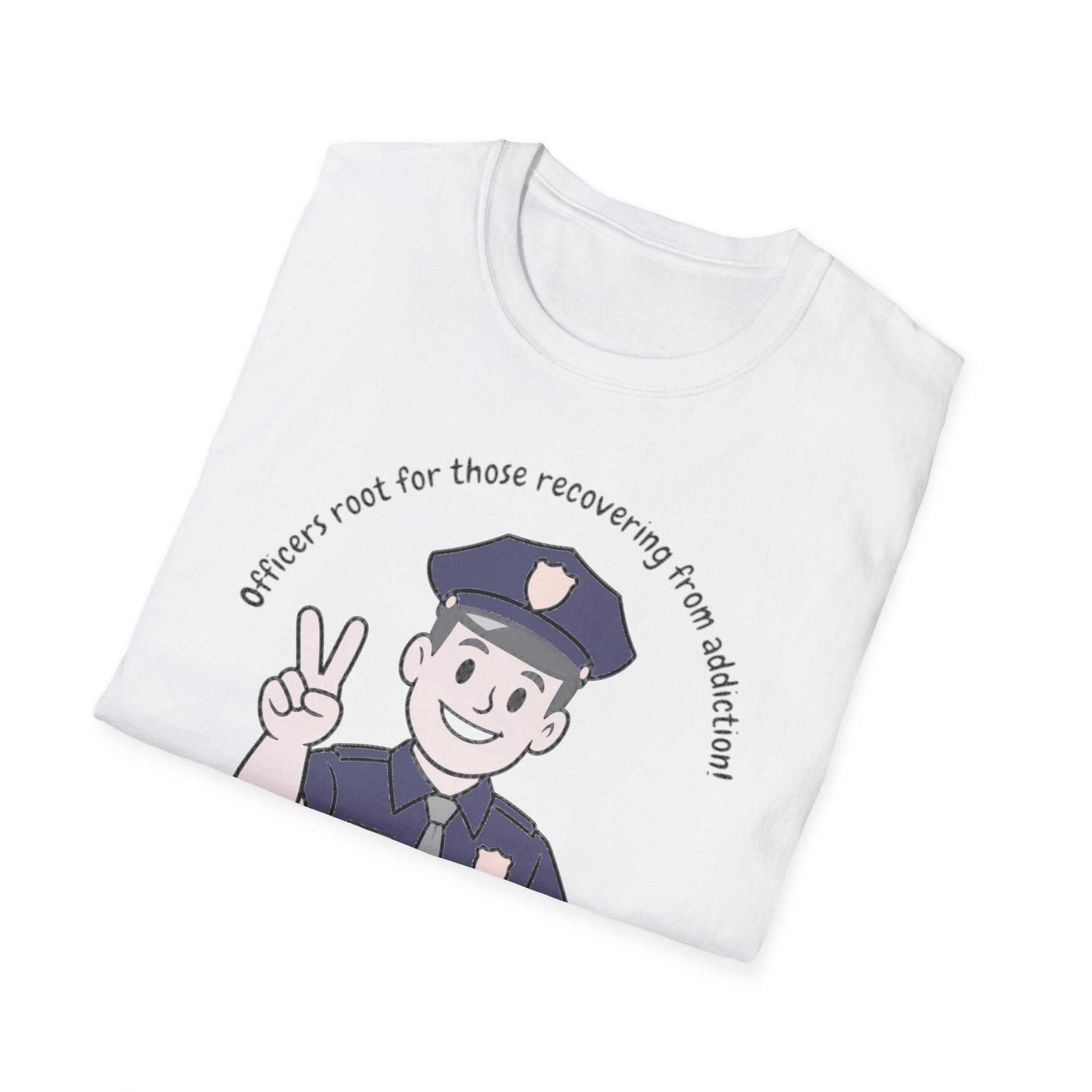 Police Officer Peace T-Shirt — "Officer Pals for Those Recovering from Substance Use"