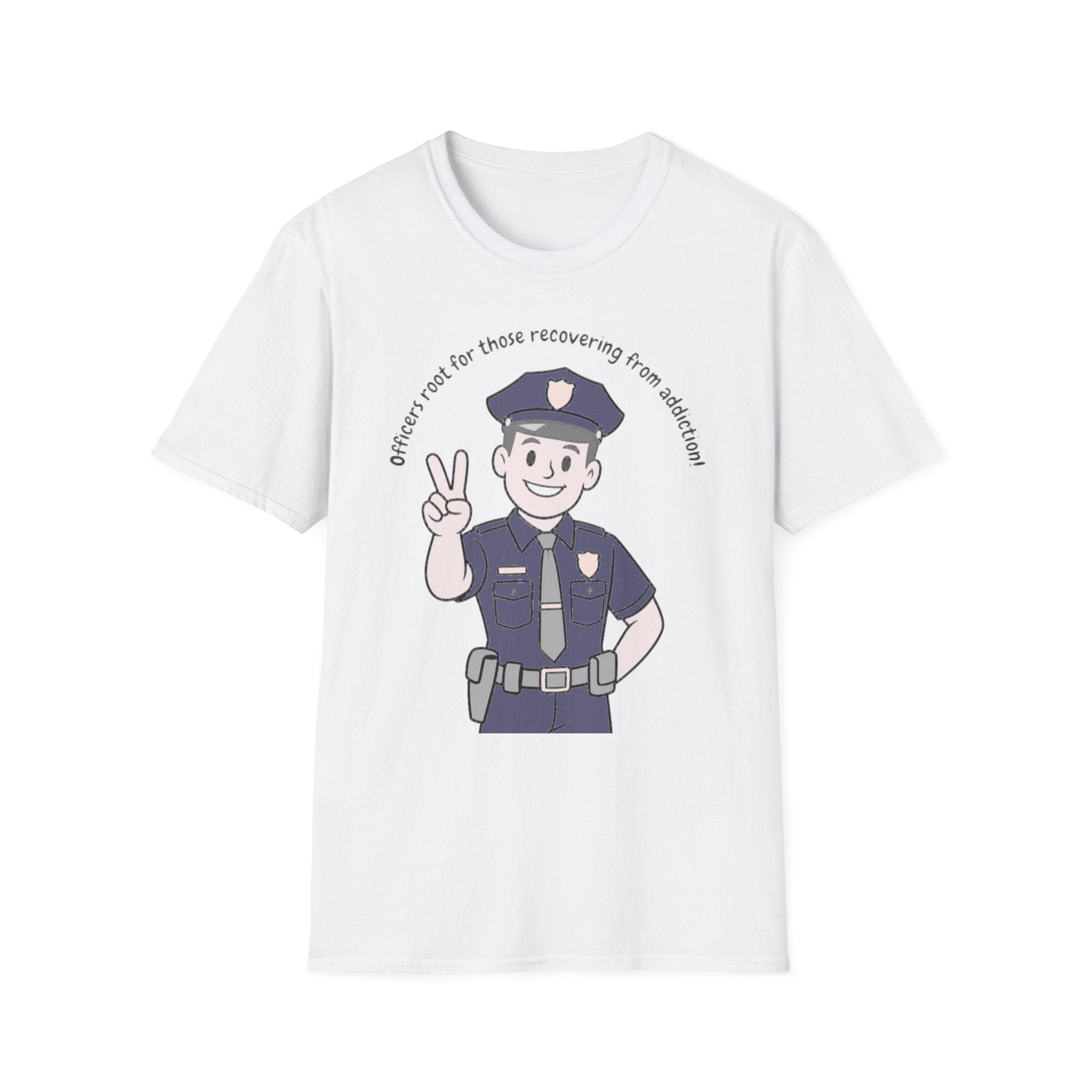 Police Officer Peace T-Shirt — "Officer Pals for Those Recovering from Substance Use"