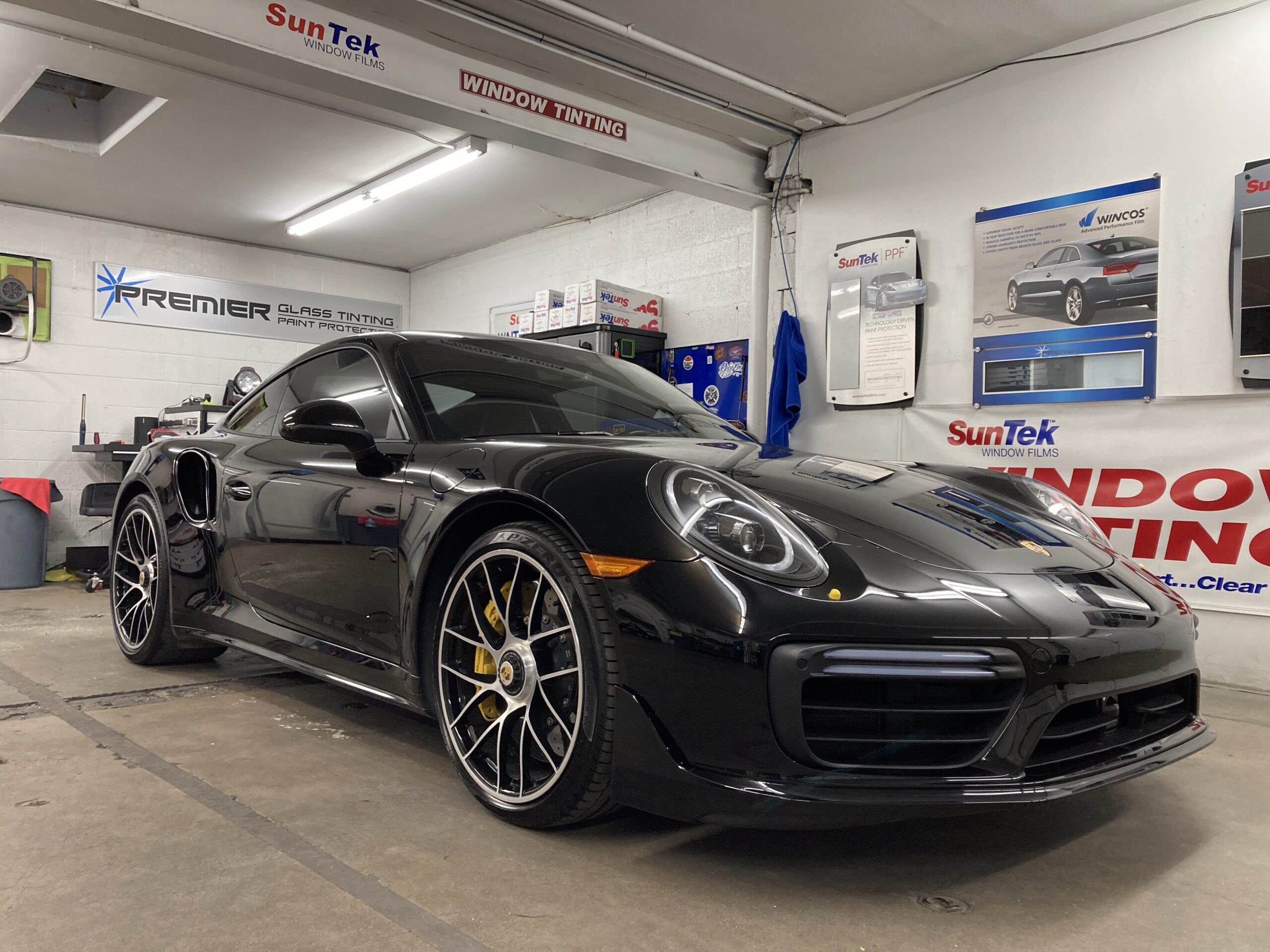 Vehicle receiving paint protection work
