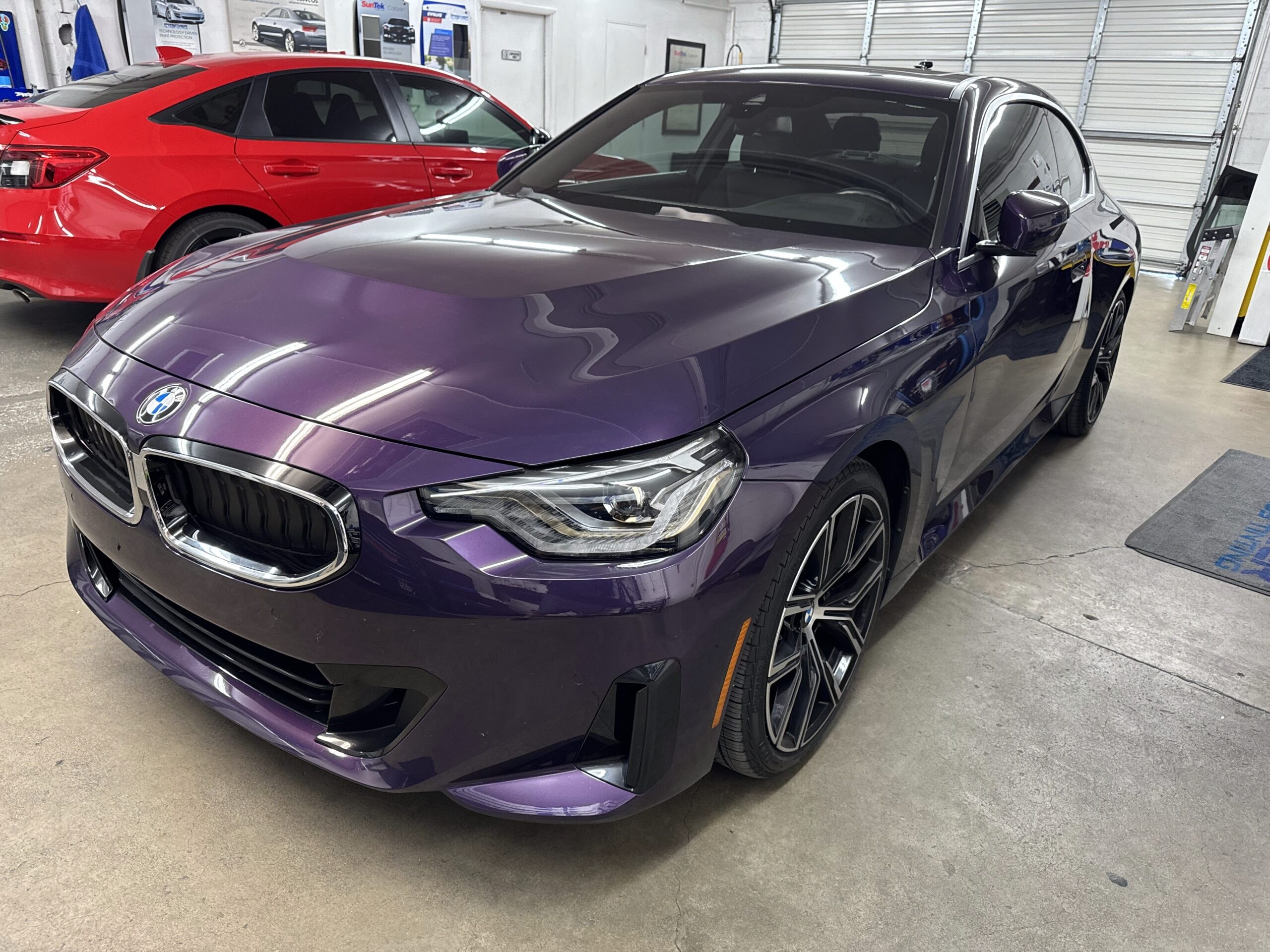 Vehicle in the Premier Glass Tinting workshop