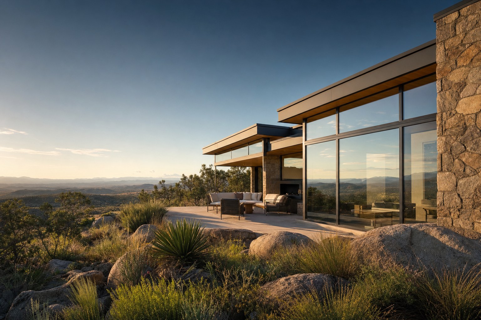 Contemporary Prescott home with expansive treated windows