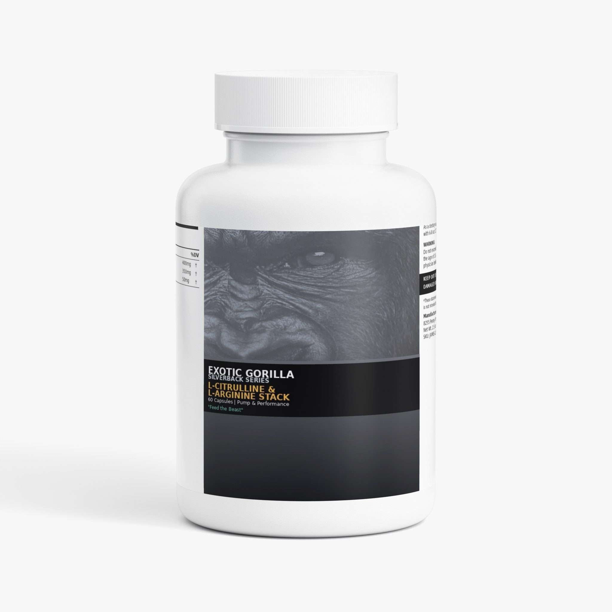 Exotic Gorilla Silver Back Series L-Citrulline & L-Arginine Stack