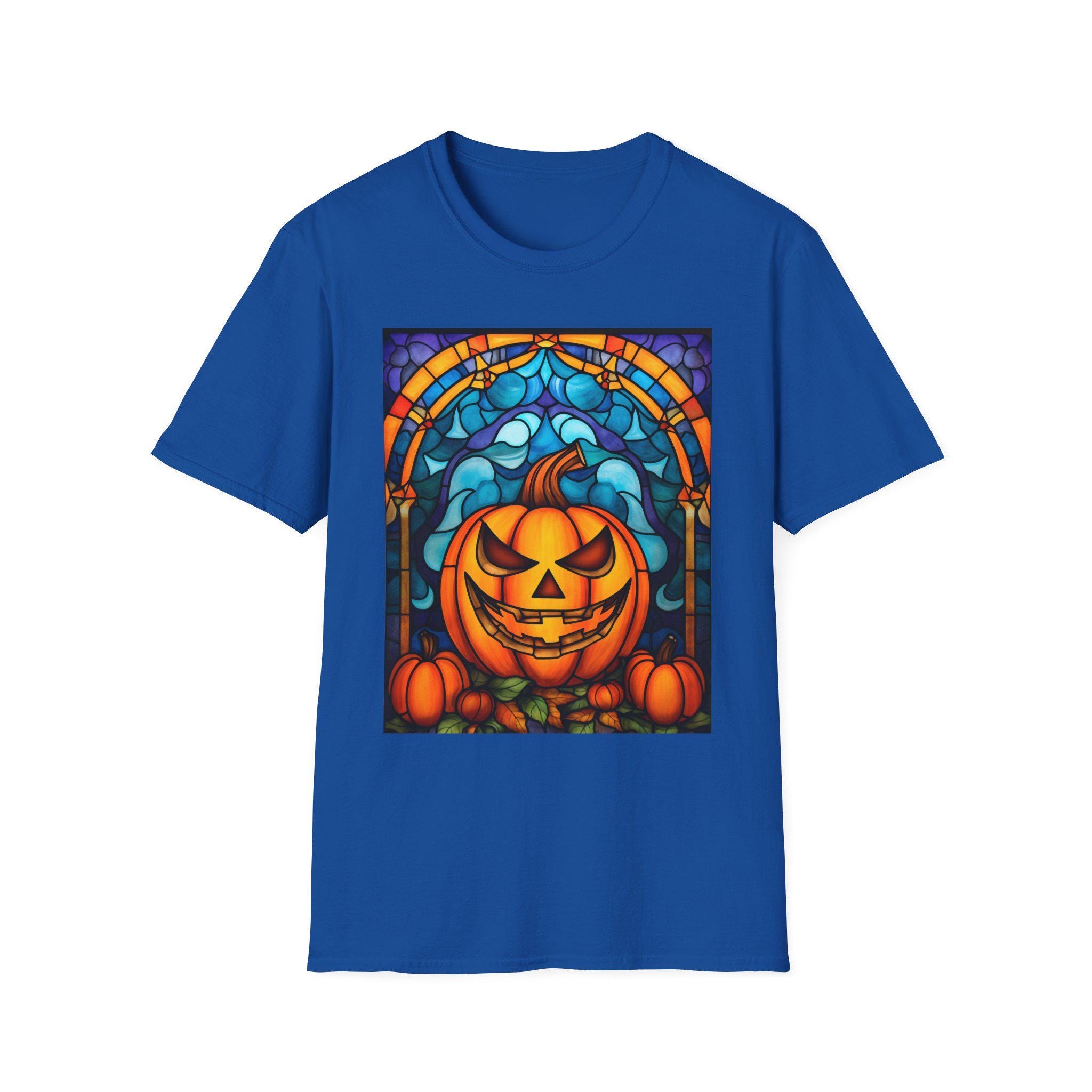 Stained Glass Jack-o'-Lantern T-Shirt | Halloween Pumpkin Tee