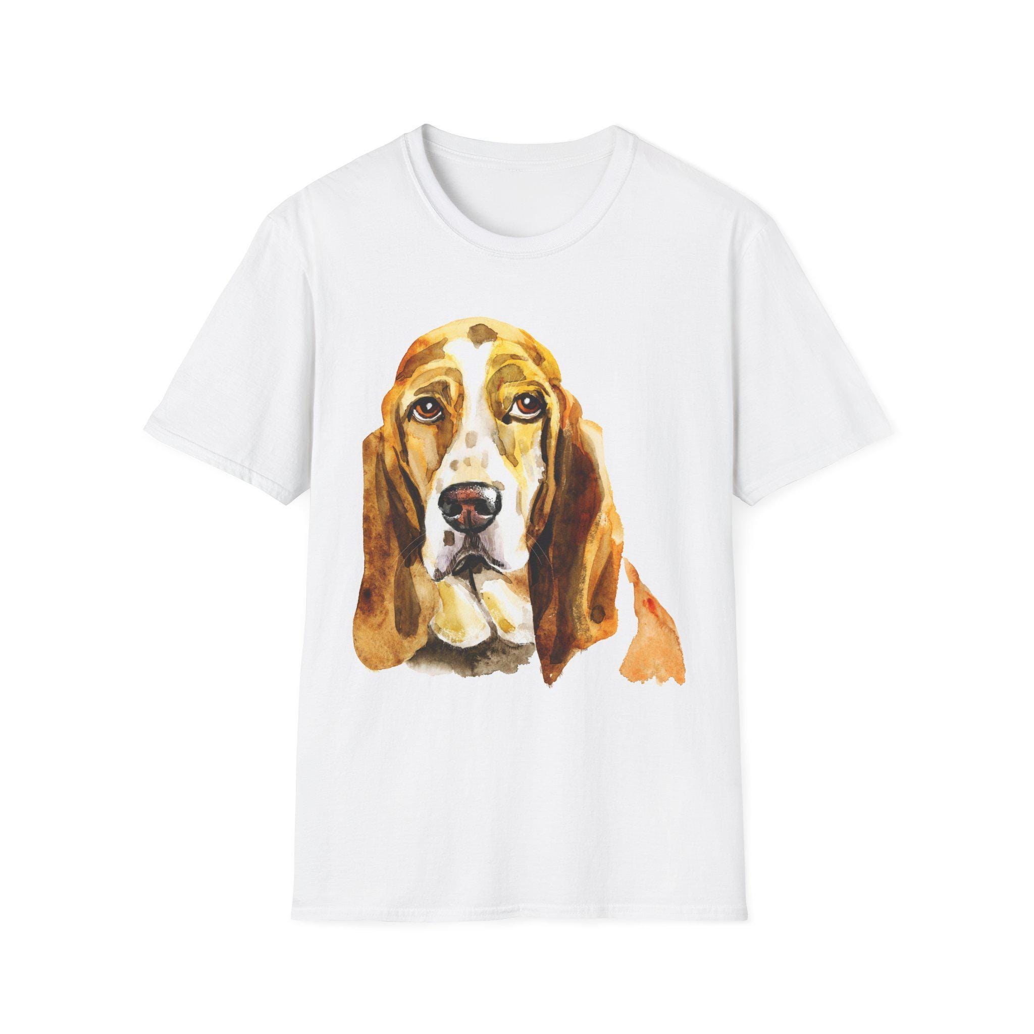 Basset Hound Watercolor T-Shirt | Dog Portrait Tee