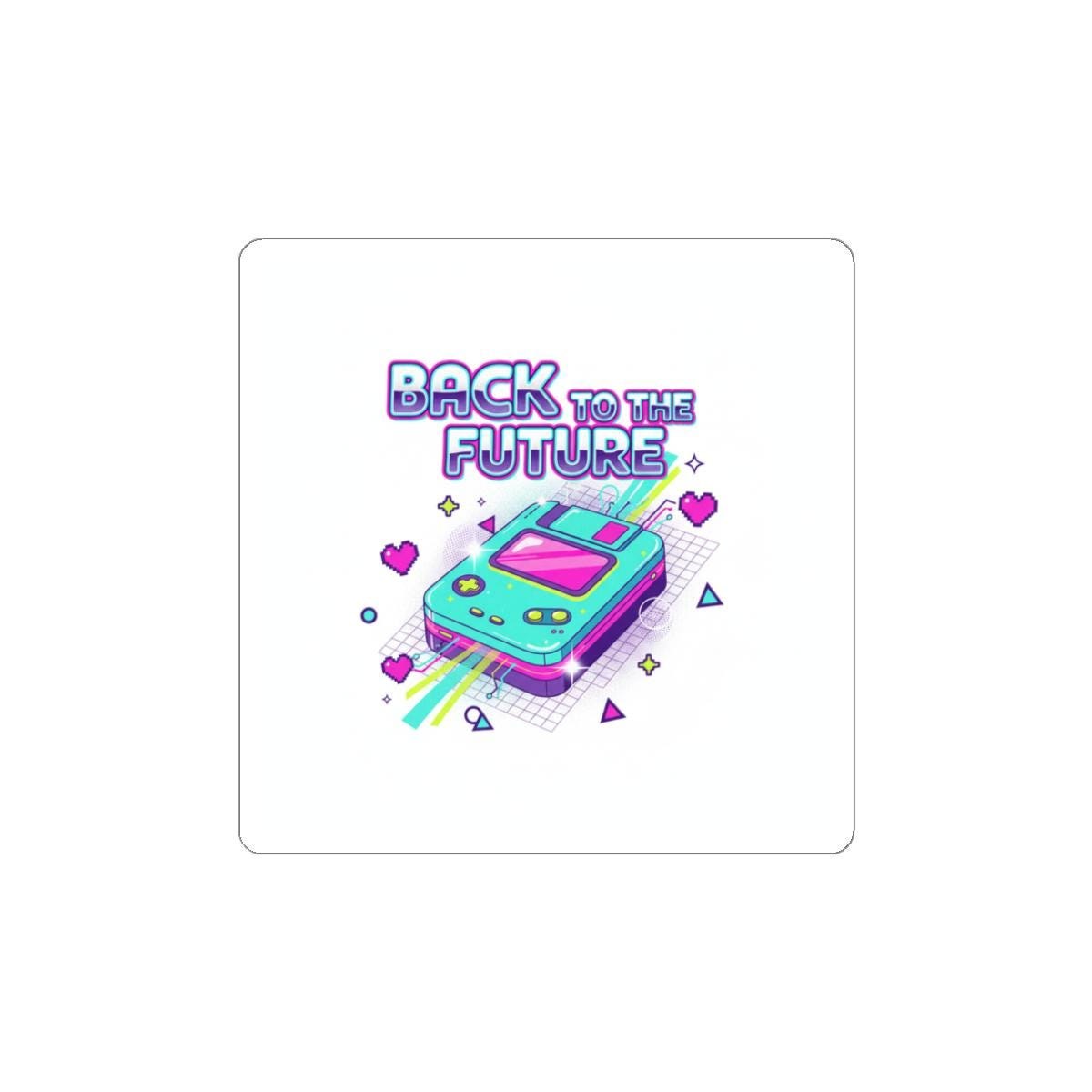 Cyber Holo Gameboy Sticker | Y2K Cyber Nostalgia, retro tech chrome text
