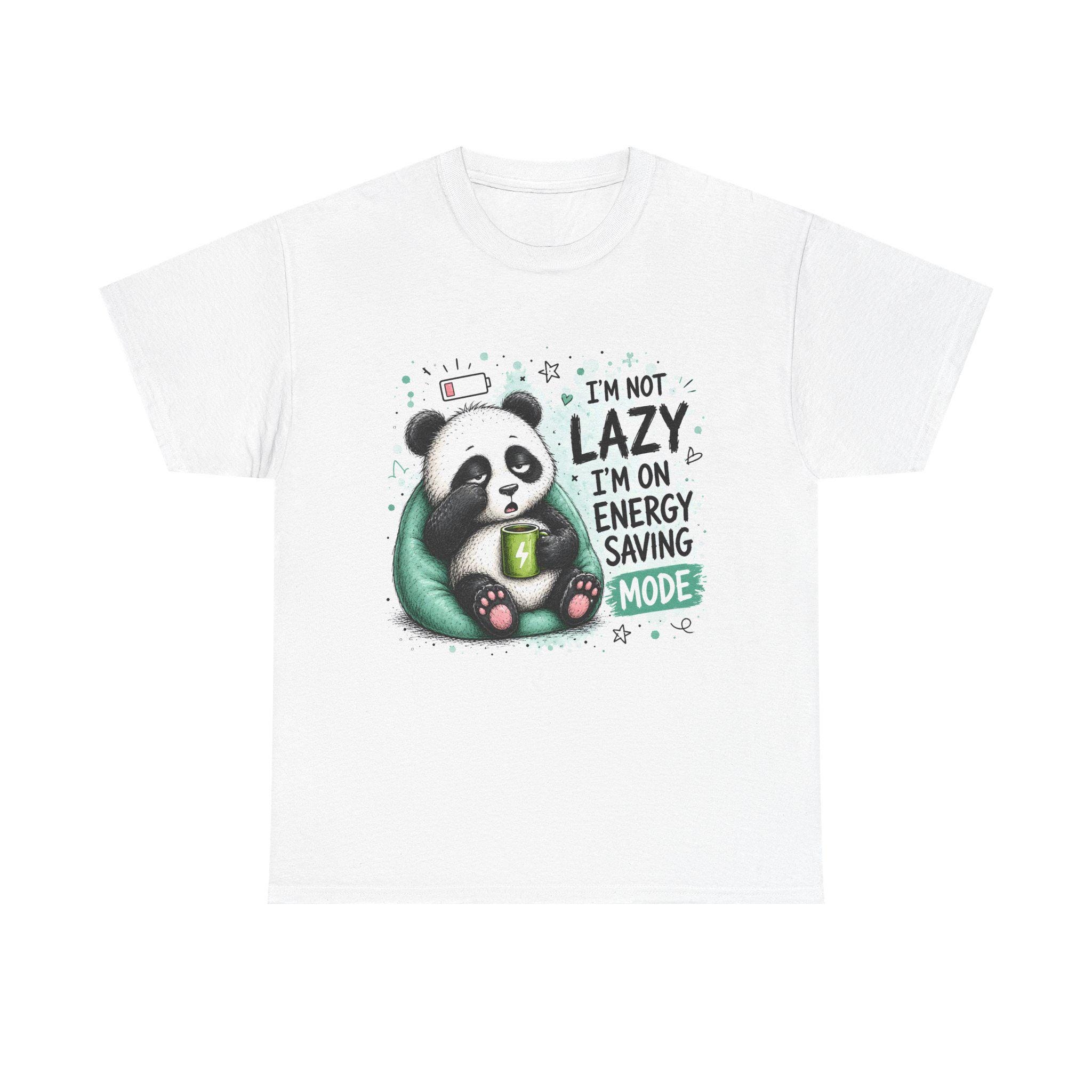 Energy Saving Panda T-Shirt | Cute Sleeping Panda Typography Tee