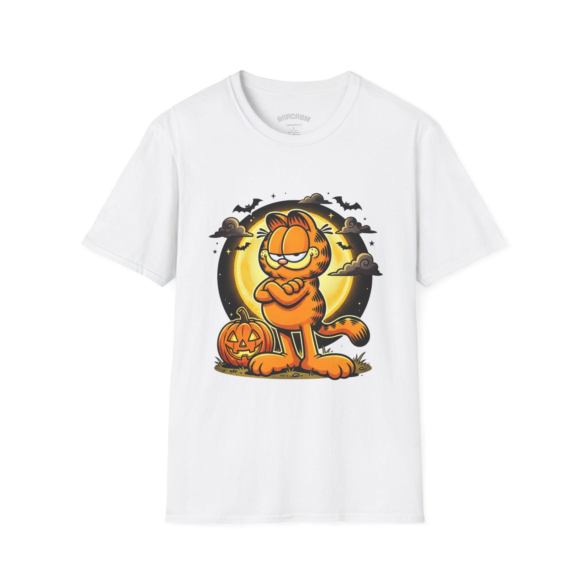 Garfield Halloween T-Shirt | Spooky Pumpkin Moon Cat Tee