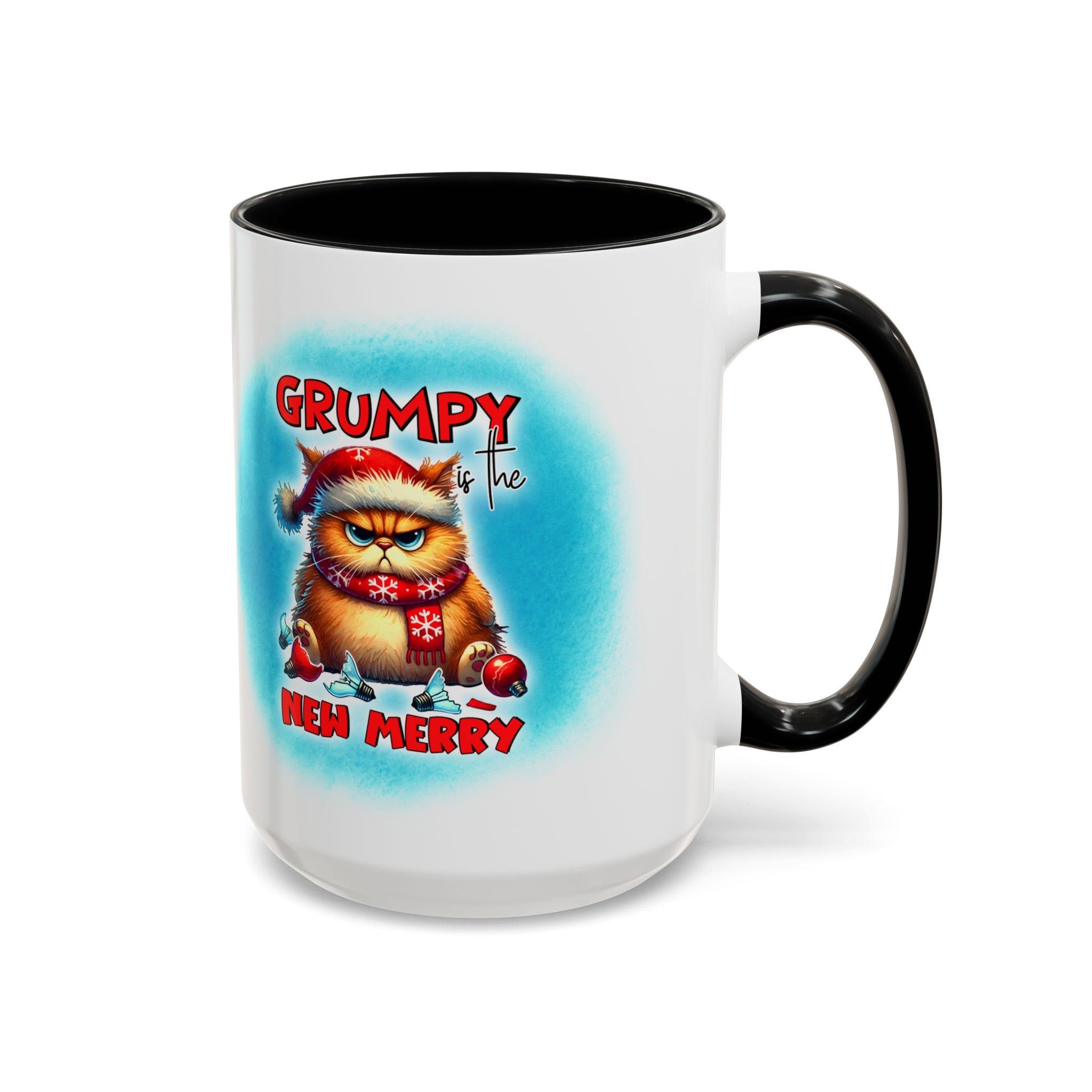 Grumpy Cat in Santa Hat coffee mug | Accent Coffee Mug 11oz 15oz