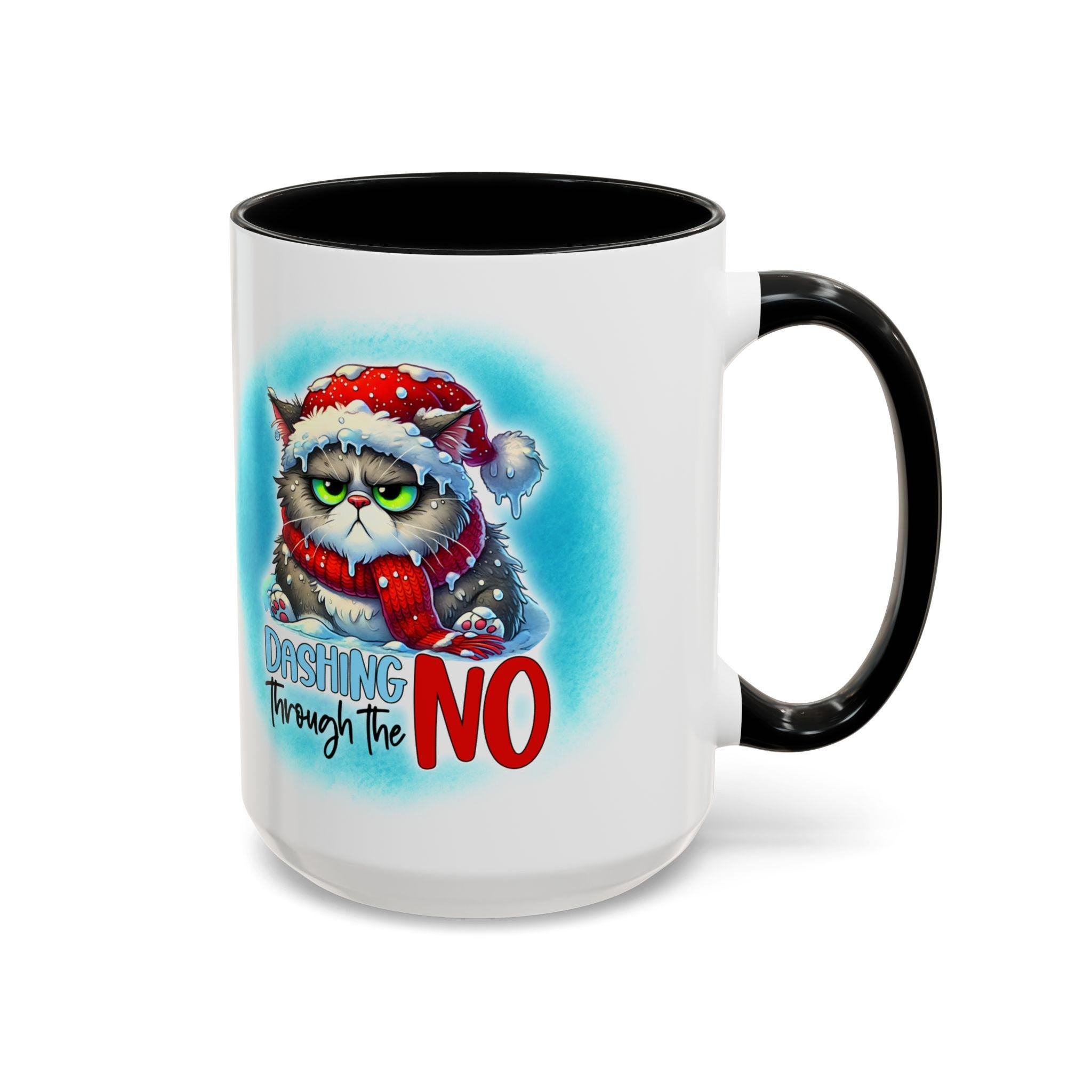 Grumpy Cat in Santa Hat Dashing Through the No Mug