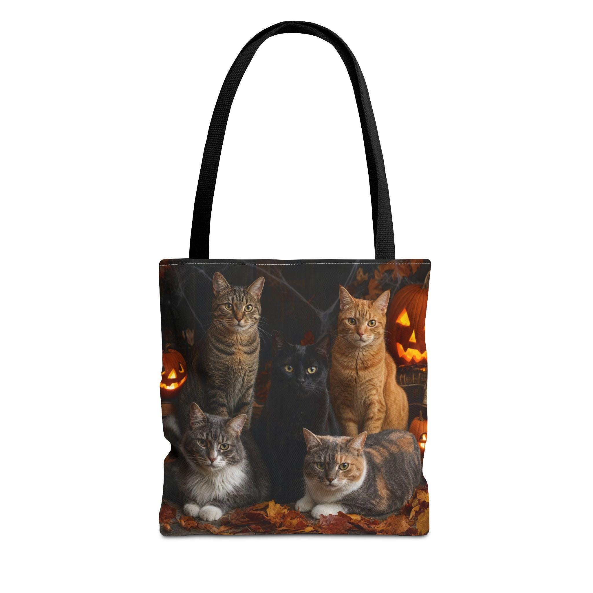 Halloween Cats Tote Bag | Jack-o'-Lanterns, Autumn Leaves