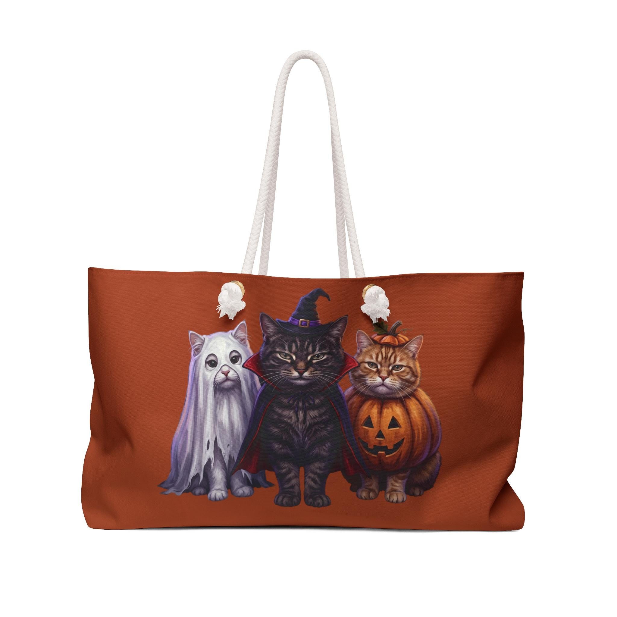 Halloween Cats Weekender Bag | Witch, Ghost, Pumpkin Trio