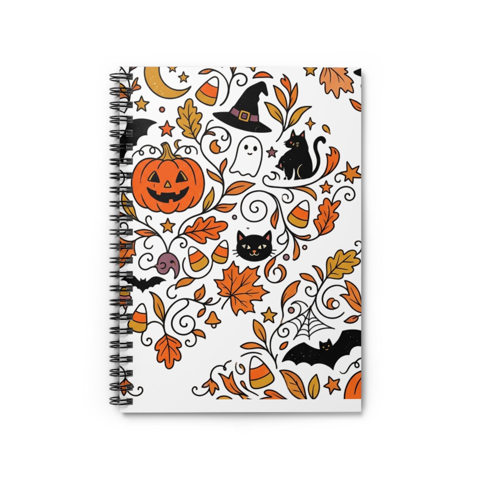 Halloween Doodles Spiral Notebook | Ruled Notebook