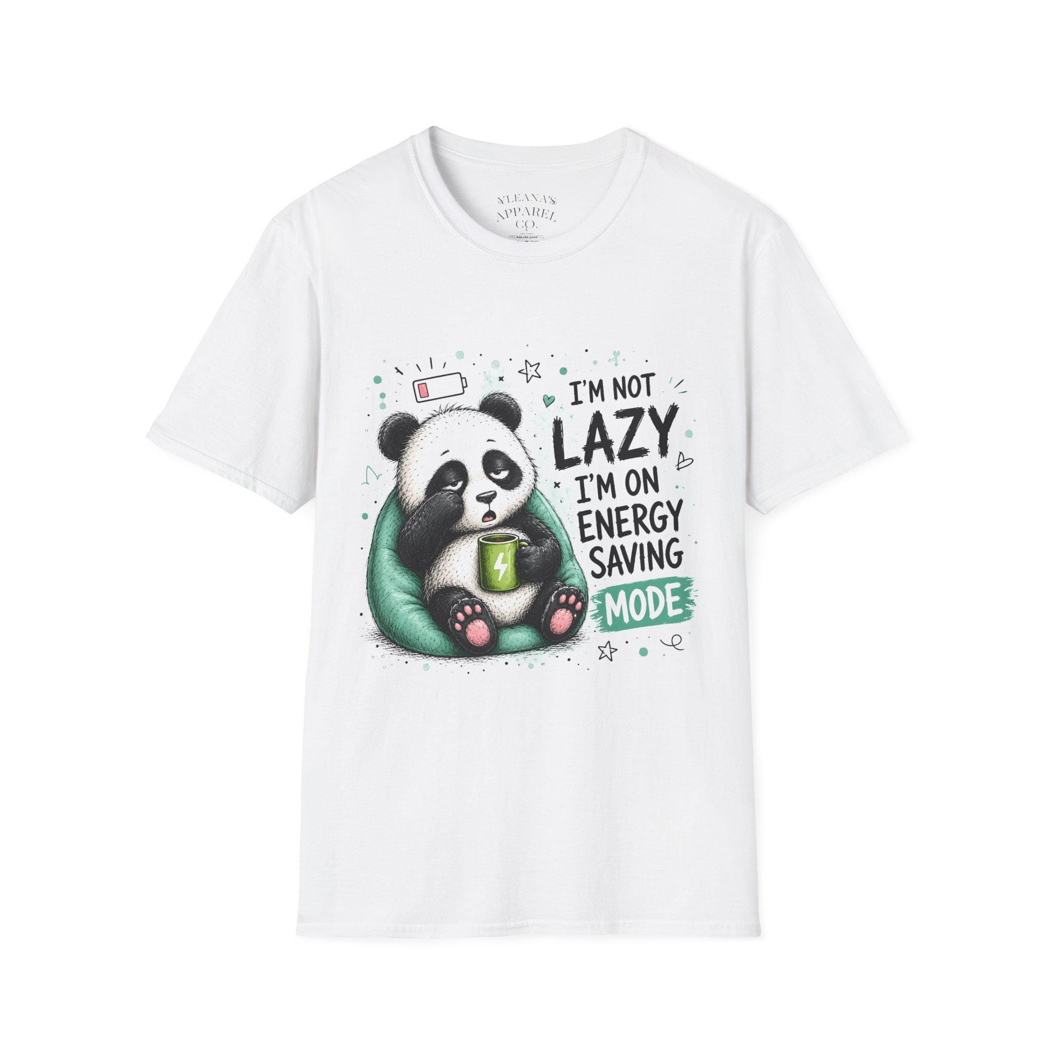 I'm Not Lazy I'm On Energy Saving Mode Panda T-Shirt | Cute Sloth-style Illustration