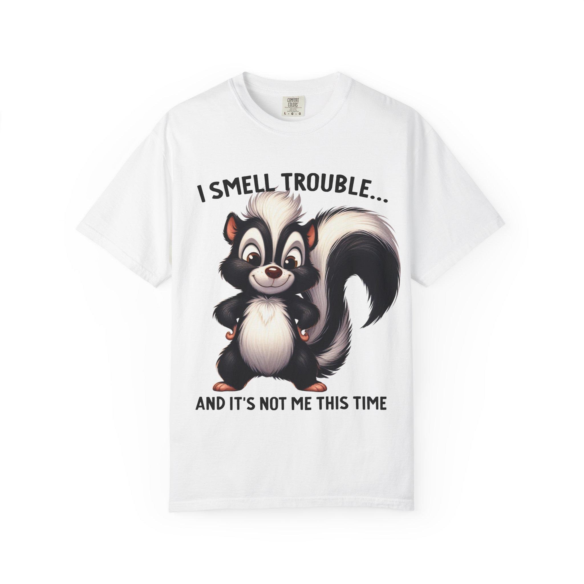 I Smell Trouble Skunk T-Shirt | Cute Cartoon Skunk, Funny Quote