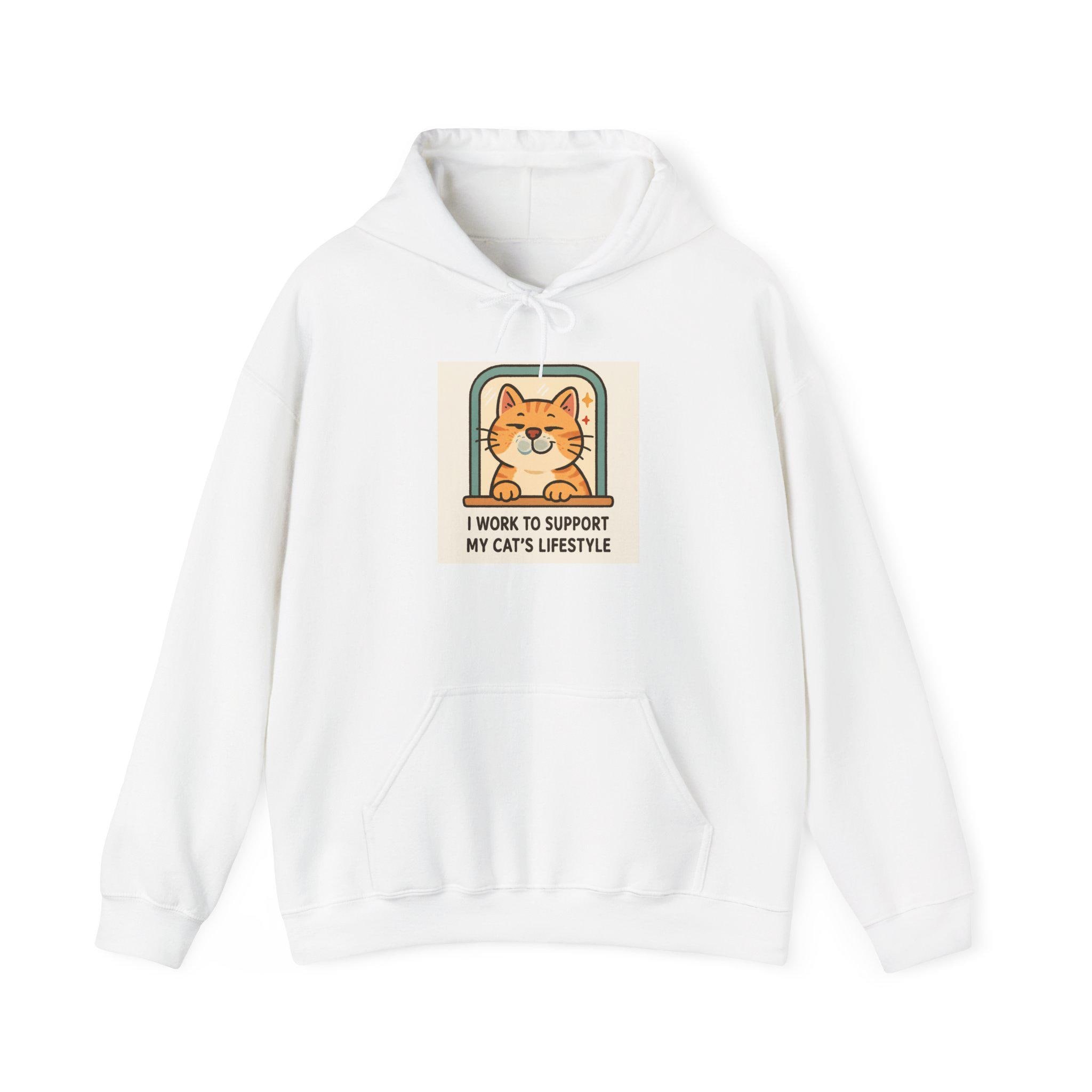 I Work To Support My Cat's Lifestyle Hoodie | Funny Cat Owner Sweatshirt