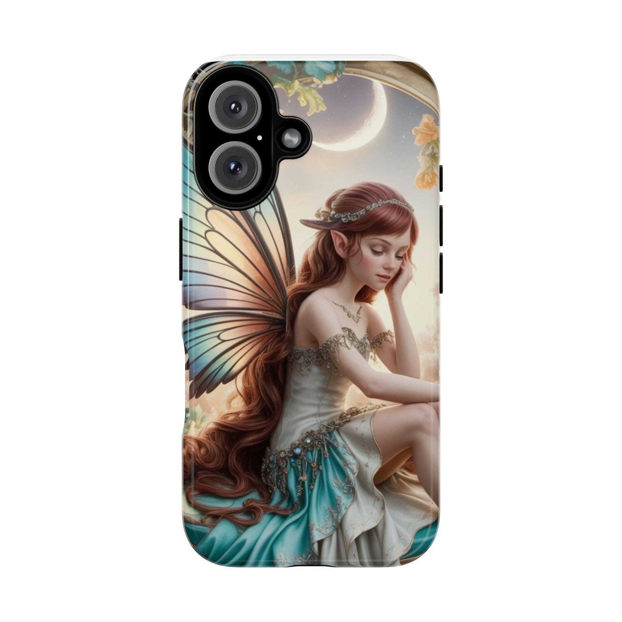 Moonlit Fairy Illustration phone case | Butterfly wings iPhone case