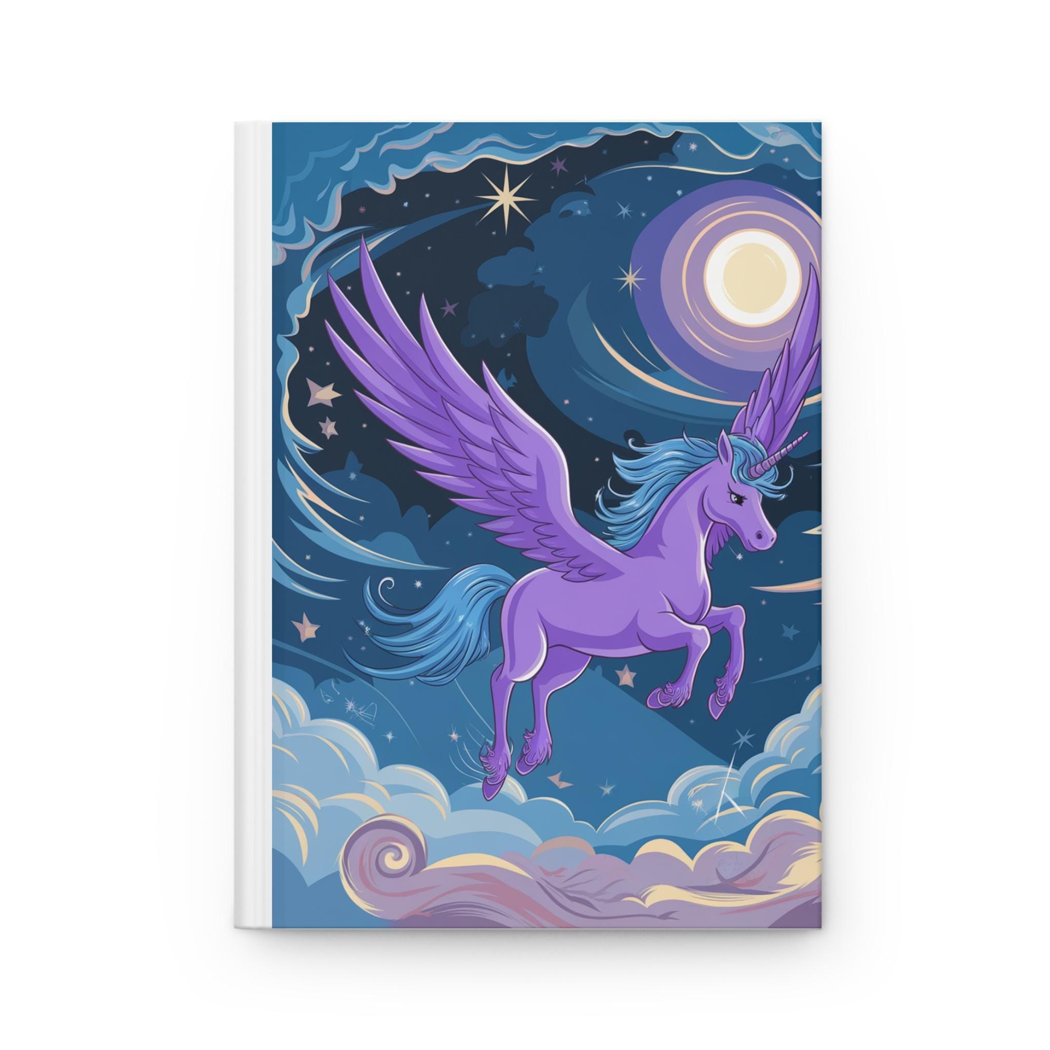 Purple Pegasus Illustration Hardcover Journal | Matte Fantasy Notebook